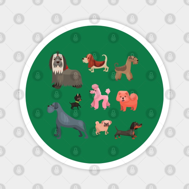 dog breed collection Magnet by Mako Design 